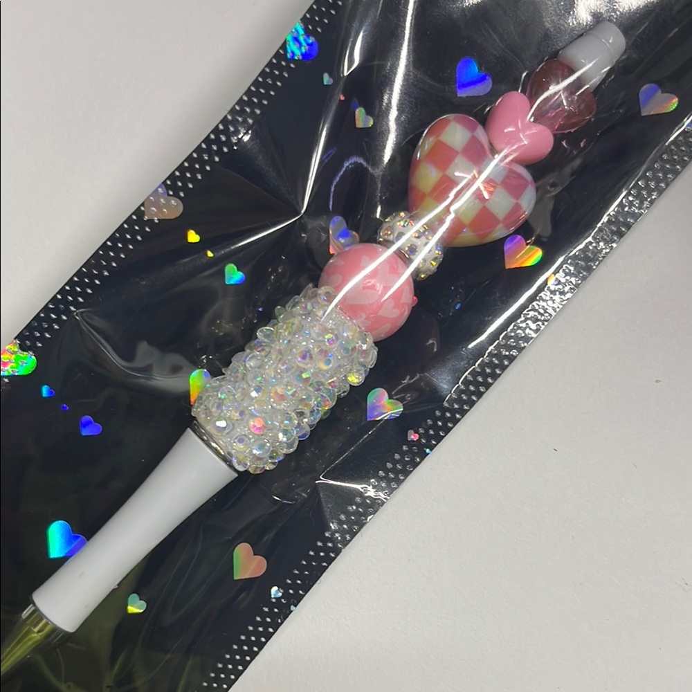 Pink and White fun colorful Accessory Pen